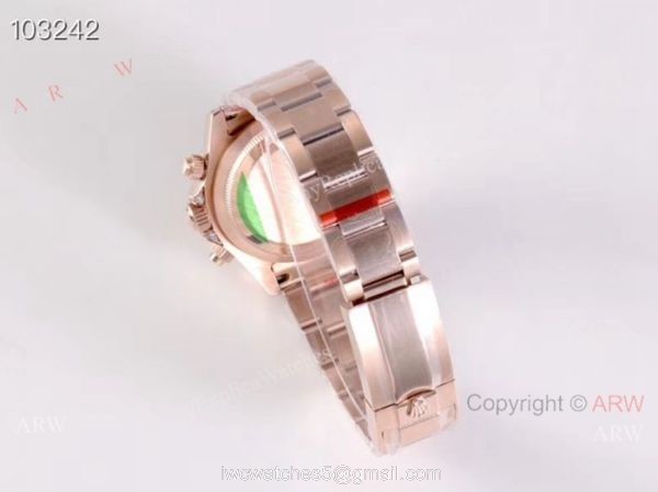 Rose Gold Daytona Rolex Rainbow Replica Watch EX Factory 904L Swiss 7750