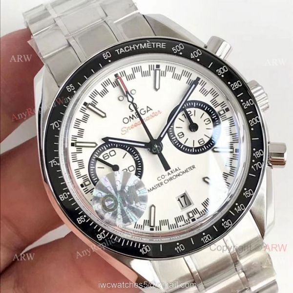(OM) Swiss Omega Speedmaster Chronomeyer Stainless steel White Dial Watch