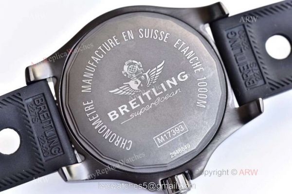 AAA Grade Breitling Superocean Swiss 2824 Watch Replica SS Black Bezel