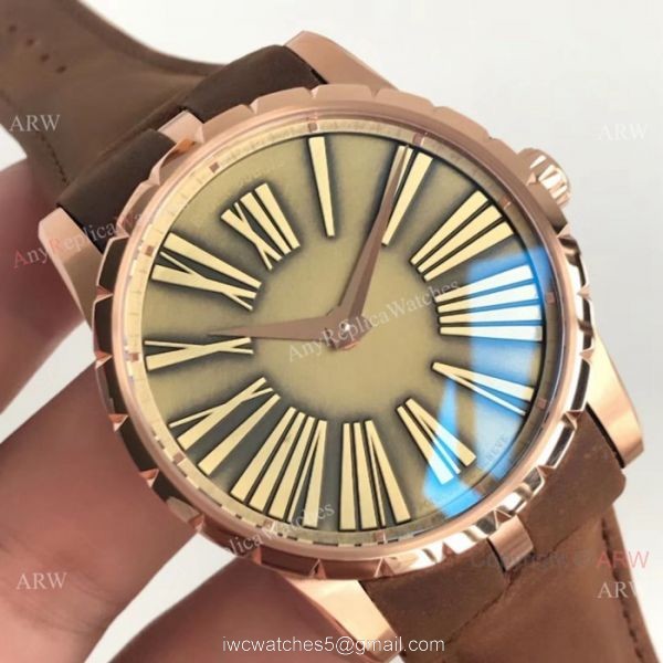 Newest Copy Roger Dubuis Excalibur Rose Gold Watch Swiss RD622