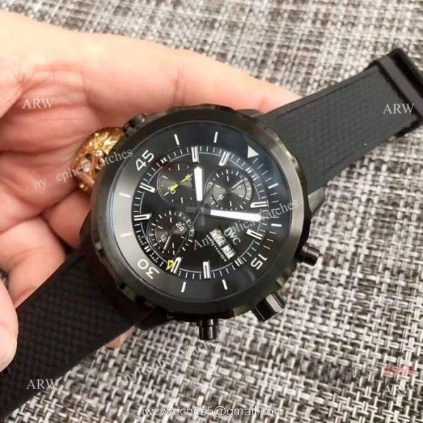 IWC Aquatimer Replica Watch All Black Chronograph Dial