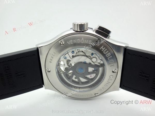 Hublot Tourbillon Skeleton Classic Fusion Watch 45mm SS Black Gummy Band