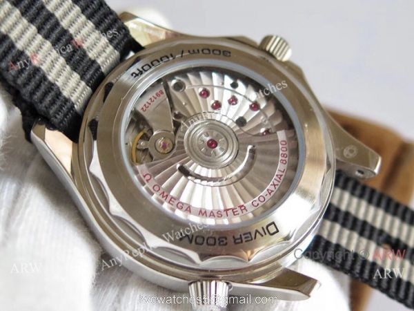(OM)Swiss Omega Seamaster Diver 300m Nylon Band watch Omega 8800 Movement