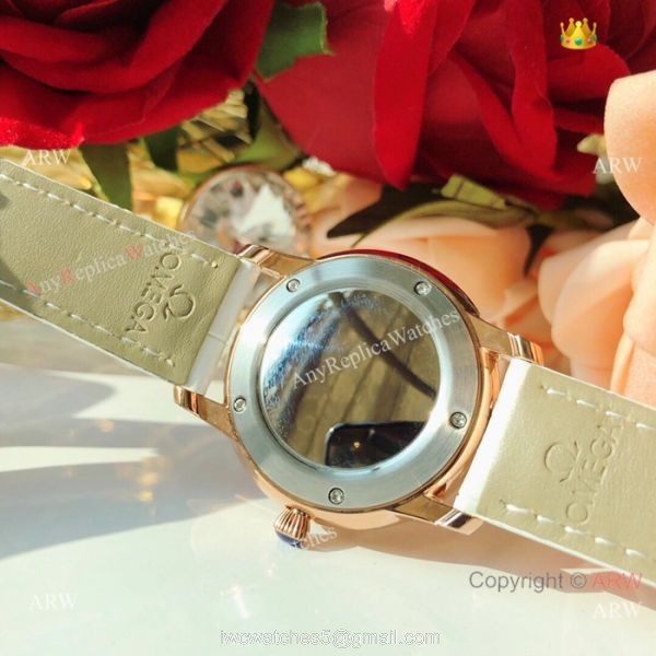 New Replica Omega Ladymatic 36mm Watches Rose Gold Diamond bezel