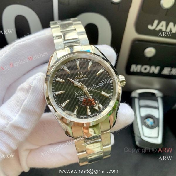 Copy Omega Seamaster Aqua Terra Swiss Citizen 8215 Watches 2-Tone Black Dial
