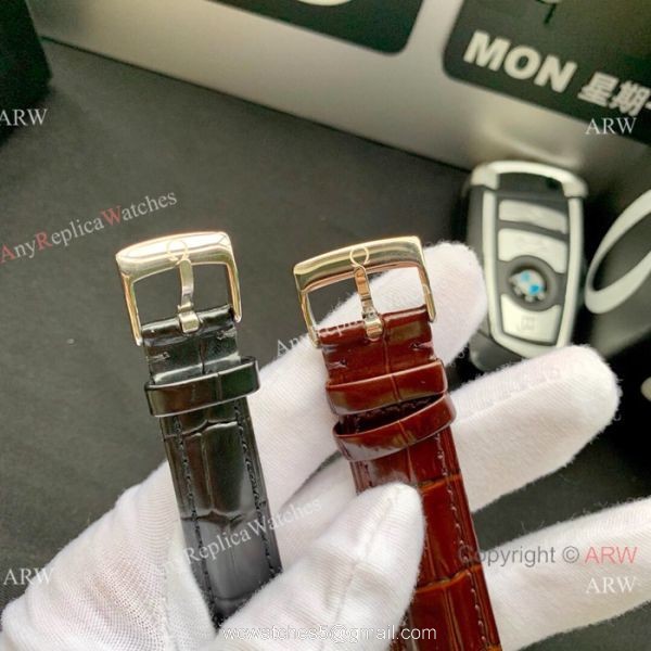 Omega De Ville Black Dial Leather Strap Automatic Watch Omega Couple Watch