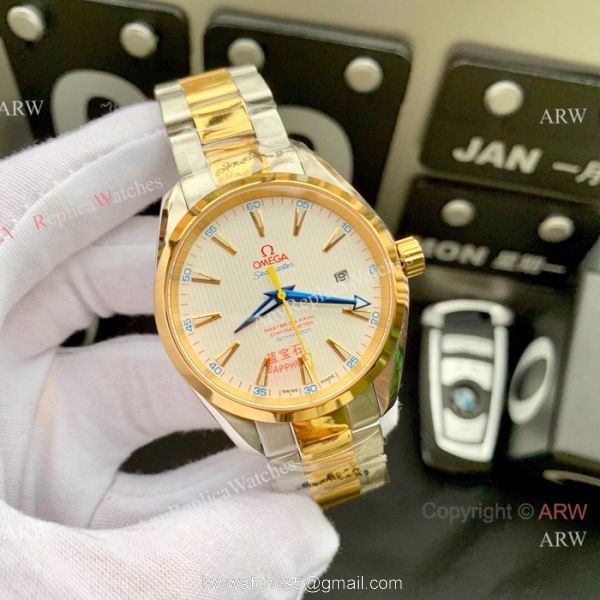 Omega Seamaster AQUA TERRA 8215 Two Tone Watch Swiss Copy