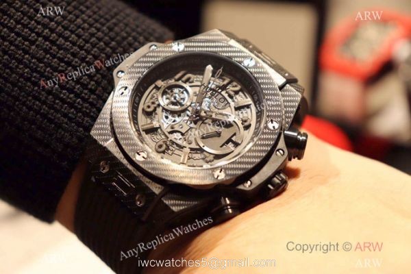 Hublot Big Bang King Chronograph Watch Black Case Rubber Strap