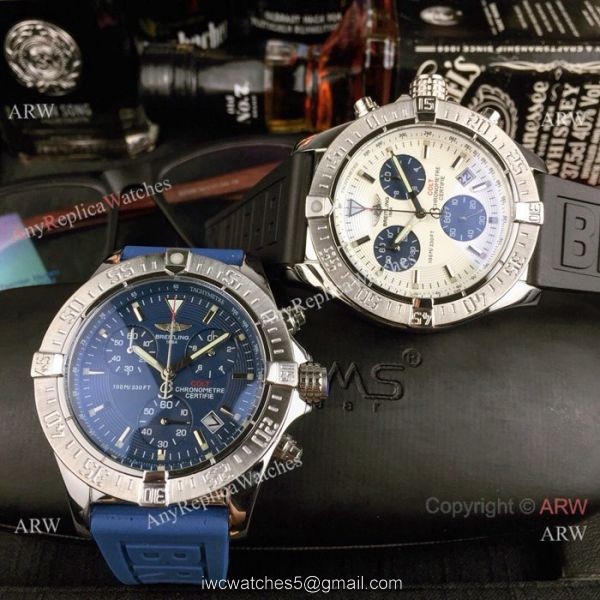 Best Replica Breitling COLT Chronograph Watch Blue Dial Blue Rubber Band