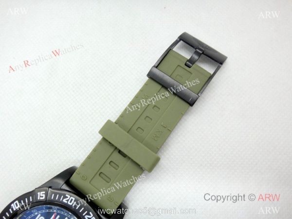 Fake Breitling Colt Skyracer Black Case Green Rubber Band Watch