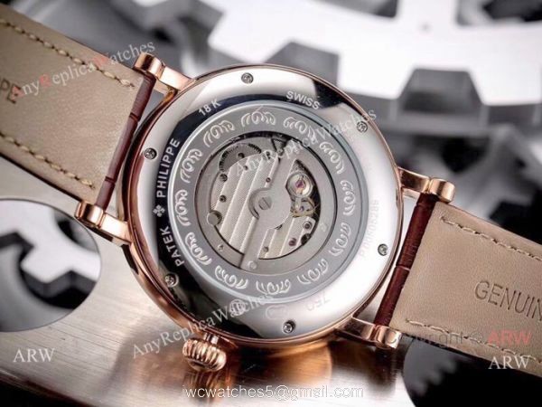 Patek Philippe Calatrava 42mm Copy Watches SS White Moonphase Dial