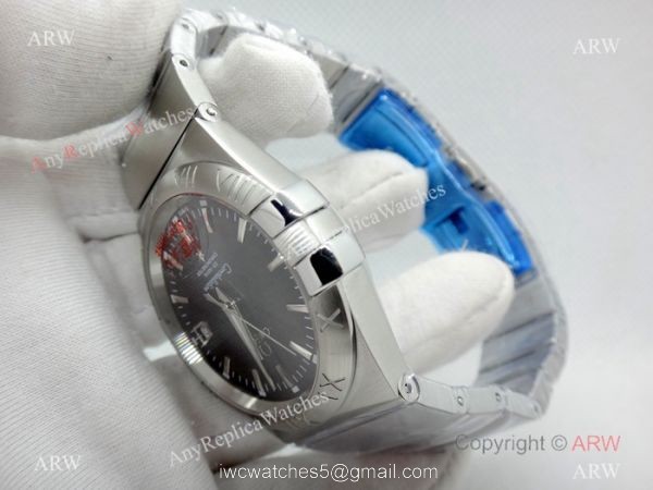 Omega Double Eagle Black Dial Stainless Steel Men Watch Replica