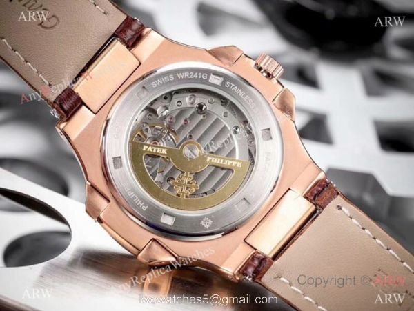 Patek Philippe Nautilus Skeleton Replica watches SS Blue Dial