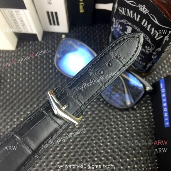 Replica Patek Philippe Tourbillon Calatrava Men Watches SS Black Dial