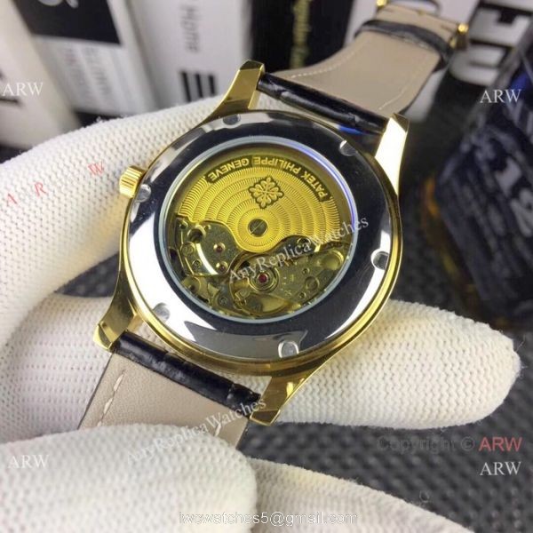 AAA Replica Patek Philippe Calatrava Watches Gold Case White Dial