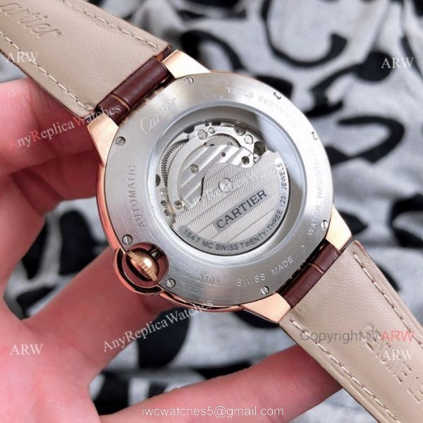Swiss Quality Replica Cartier Ballon Bleu de Watches SS Black Dial
