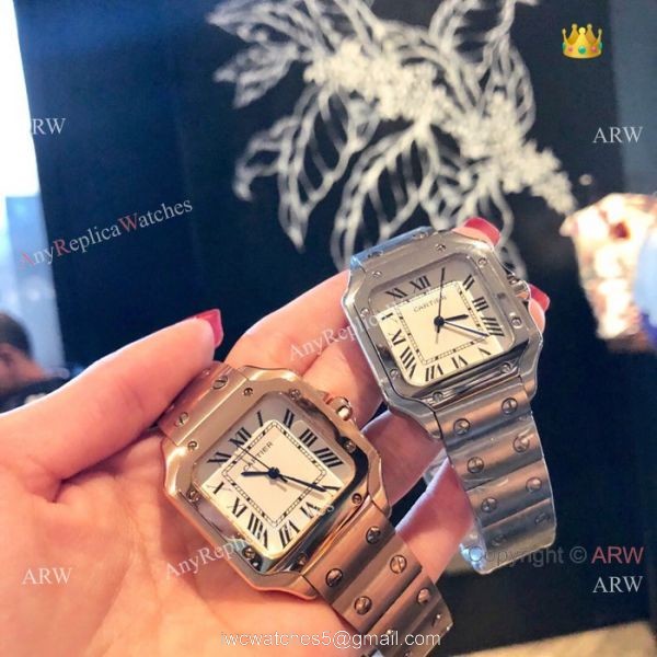 New Cartier Santos Rose Gold Quartz Watch Best Replica
