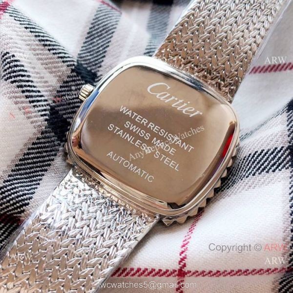 Fashion Cartier Replica Watches Rose Gold Diamond Case