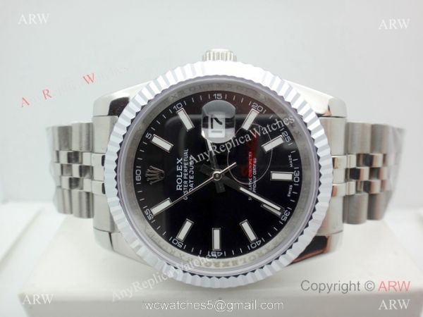 Copy Rolex Datejust Jubilee Stainless Steel Black Dial 40mm Watch