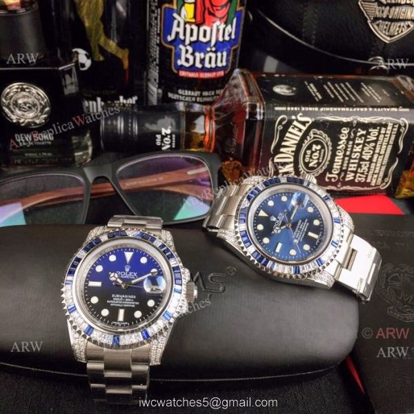 Submariner Rolex Rainbow Replica Watch Stainless Steel D-Blue Dial Asia 8215 Movement
