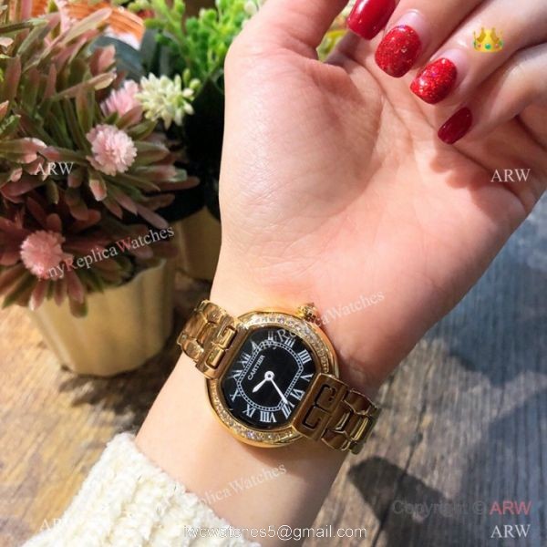 Rotonde de Cartier Yellow Gold Ladies watches 28mm