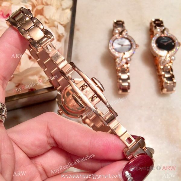 Swiss Quality Cartier Ladies 33mm Watch Rose Gold Sapphire Glass