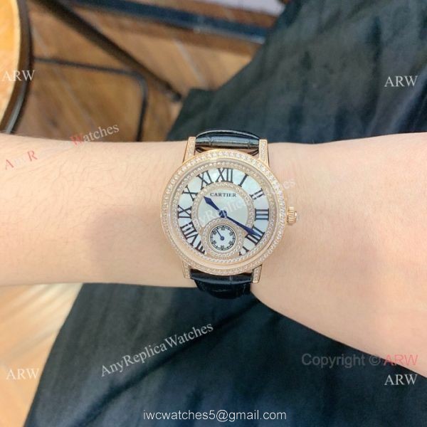 Cartier fashion watches for Women Gold Diamond Case