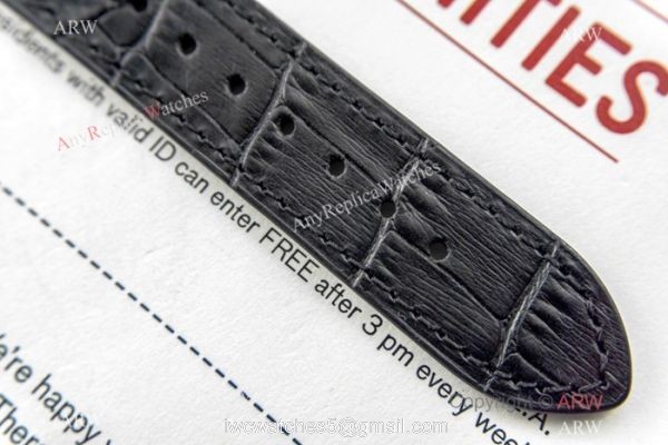Swiss Copy Jaeger LeCoultre Master ultra thin Watch SS Black Leather Band
