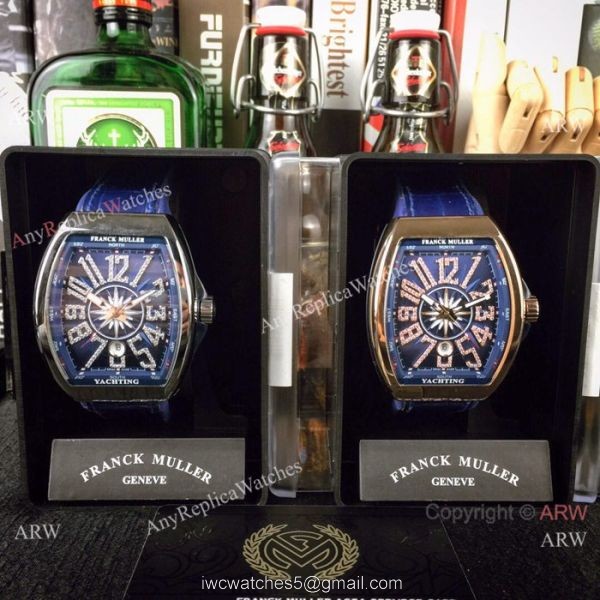 Swiss Copy Franck Muller Vanguard Yachting v45 Watch Rose Gold Black Face