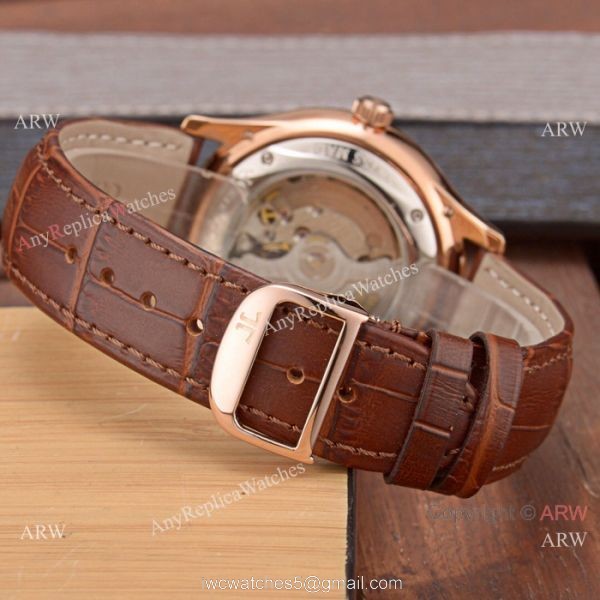 Best Copy Jaeger-LeCoultre Master Rose Gold Silver Face Watch Simple Design