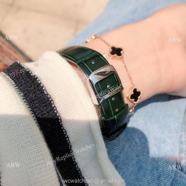Copy Jaeger-LeCoultre Rendez Vous 33 Watch Green leather Strap