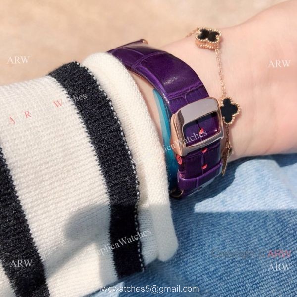 New Copy Jaeger-LeCoultre Rendez Vous 33mm Watch Rose Gold Purple Band