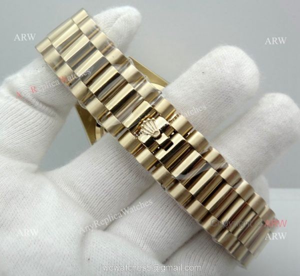 Rolex Day-Date White Dial Yellow Gold Watch 40mm Rolex Presidential Replica Watch