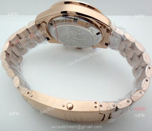 Copy Omega Speedmaster Rose Gold Black Chronograph Watch 45mm
