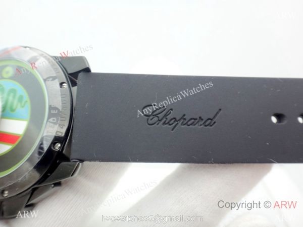 Fake Chopard Alfa Romeo Chronograph Black Dial Watch Red Hands