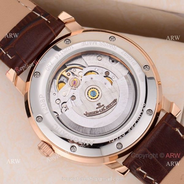 2019 Copy Jaeger LeCoultre Master White Dial Black Leather Strap Watch