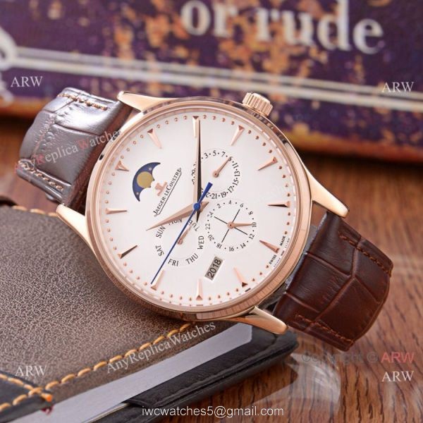Jaeger-LeCoultre Perpetual Calendar 41mm Watch Replica Rose Gold White Face