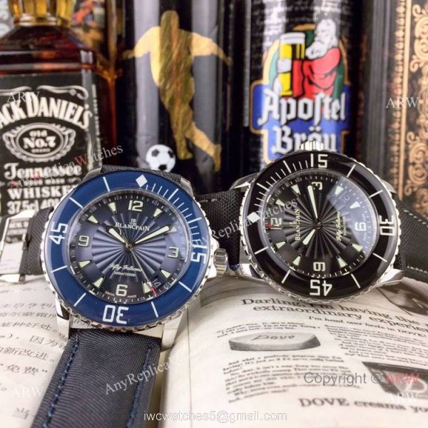 2019 Replica Blancpain Fifty Fathoms 300m SS Black Dial Watch Swiss Quality