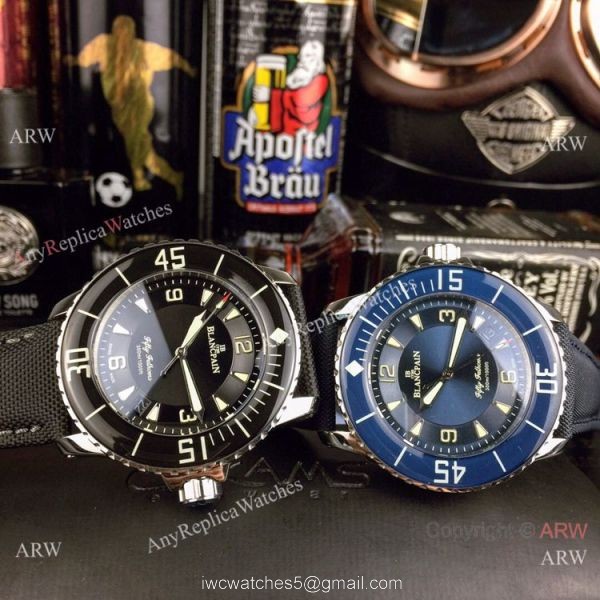 Swiss Quality Replica Blancpain Fifty Fathoms Automatic Blue Dial Watch 42mm