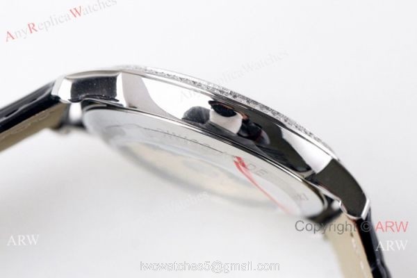 Swiss Replica Blancpain Villeret Ultraplate Lovers watch Diamond Bezel White Dial