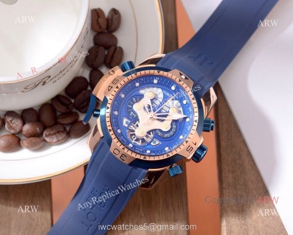 2019 Replica Hublot Big Bang Perpetual Calendar watch Rose Gold Blue Face