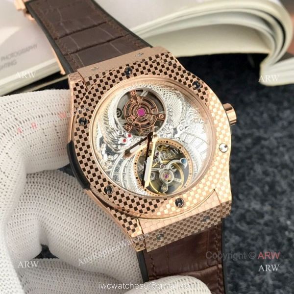 High Quality Hublot Classic Fusion Tourbillon Men Watch Rose Gold