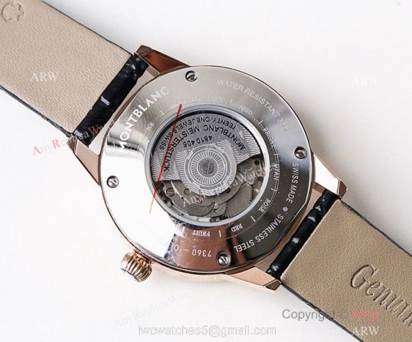 Fake Montblanc Boheme Date Rose Gold Blue MOP Dial Watch Swiss Made