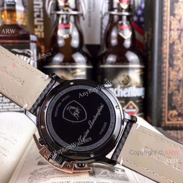 Copy Lamborghini Herrenuhr Quartz watch Rose Gold Bezel Silver Dial