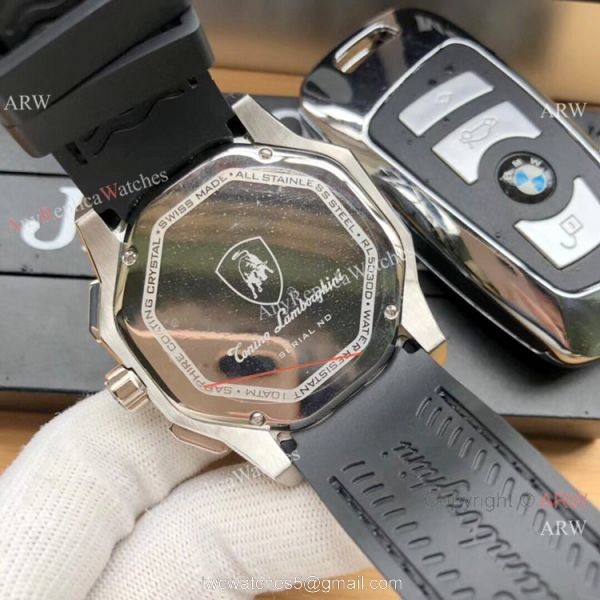 Copy Tonino Lamborghini Spyder C Line 66 anniversary Watches SS Black Dial