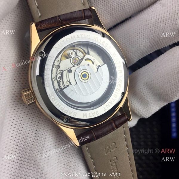 Buy Knockoff Vacheron Constantin Geneve Watch Black Dial Black Leather Band