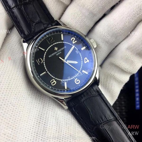 Copy Vacheron Constantin Geneve Stainless Steel Black Watch Low Price