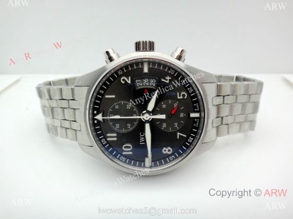 Replica Swiss IWC Pilot 7750 Stainless Steel Gray Dial Watch 43MM