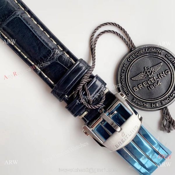 Grade A Replica Breitling Premier Blue Dial Blue Leather Strap Watch