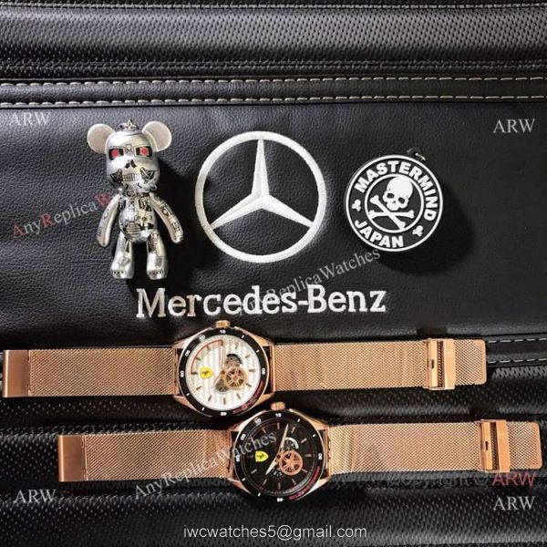 Copy Ferrari Gran Premio Automatico Men Watch Rose Gold White Dial